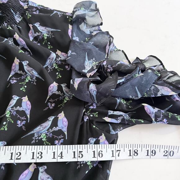 Ted Baker Hilaina Love Birds Black Cold-Shoulder Midi Dress Size 2(US 6) - Picture 11 of 13